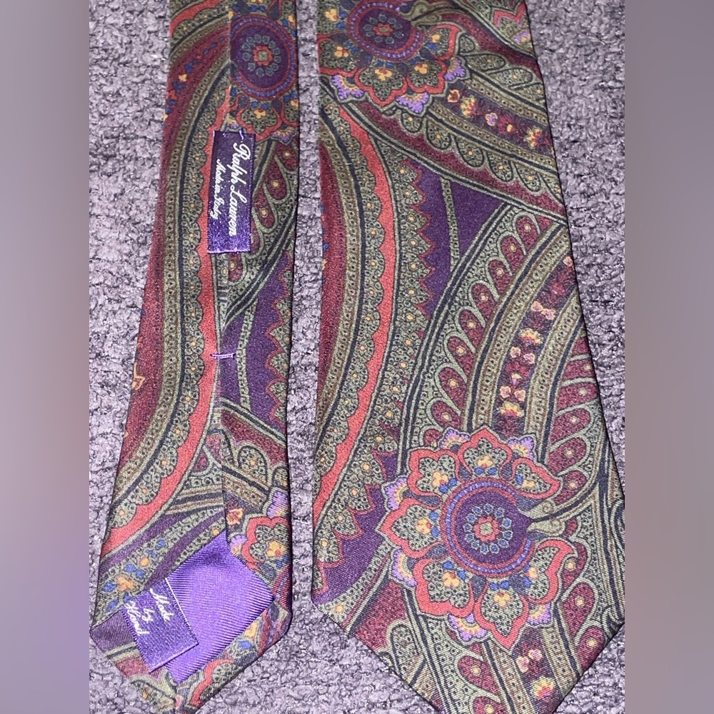 Ralph Lauren Purple Label Paisley Print Tie VINTAGE